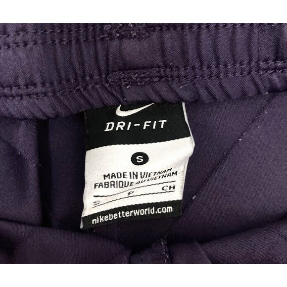 Nike Dri Fit Purple Athletic Shorts Women' Small Chartreuse & Lilac Side Stripes - Picture 5 of 5